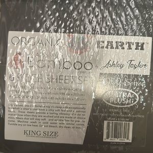 KING or CALIFORNIA KING black Bamboo Sheet Set 6 Pieces nwt